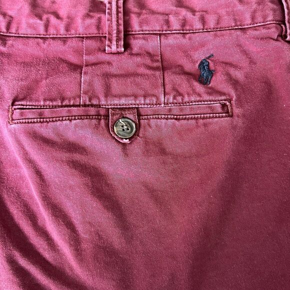 POLO Ralph Lauren 100% Cotton Chino Shorts Men Size 40 Maroon 9in Inseam - Picture 4 of 7